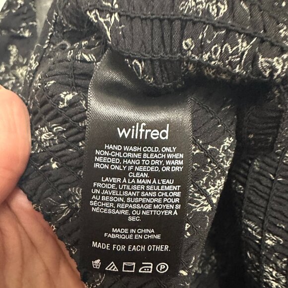 Wilfred Smocked Puff Sleeve Blouse - Black/Bone - Size Small - Picture 5 of 10